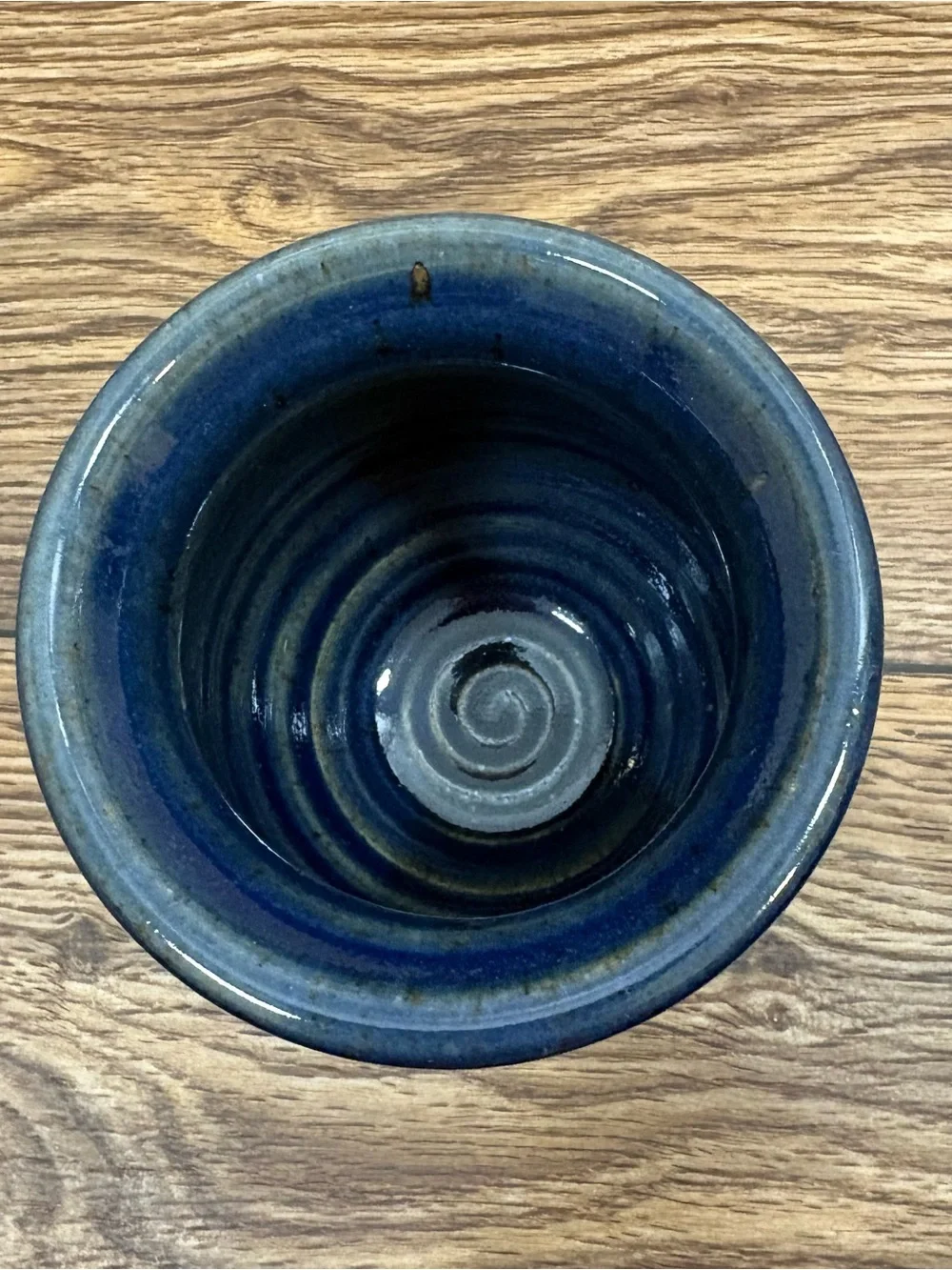 Funny Stoneware Vase Crock “Ashes of Problem Customers” Blue Pottery Decor